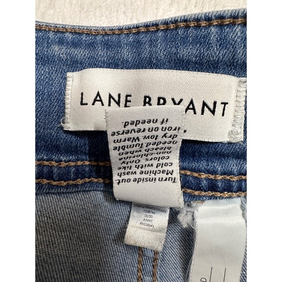 Lane Bryant High Rise Flex Magic Waistband Lace Hem Jeggings Light Wash 18 - Picture 9 of 10